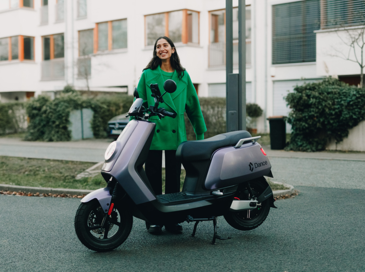 Girl with moped